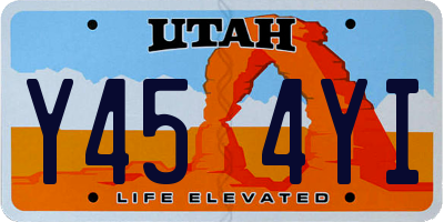 UT license plate Y454YI