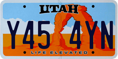 UT license plate Y454YN