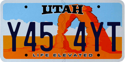 UT license plate Y454YT
