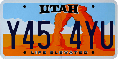 UT license plate Y454YU
