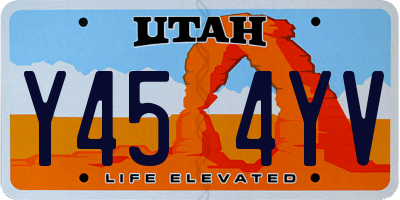 UT license plate Y454YV