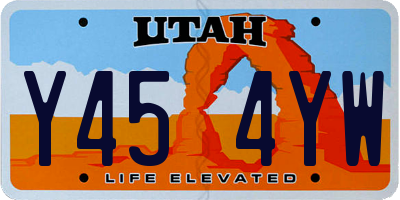 UT license plate Y454YW