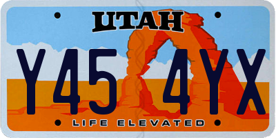 UT license plate Y454YX