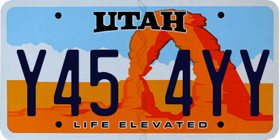 UT license plate Y454YY