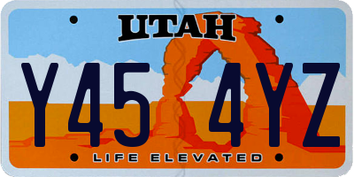 UT license plate Y454YZ