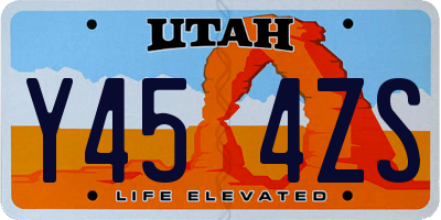 UT license plate Y454ZS