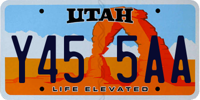 UT license plate Y455AA
