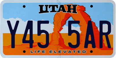 UT license plate Y455AR