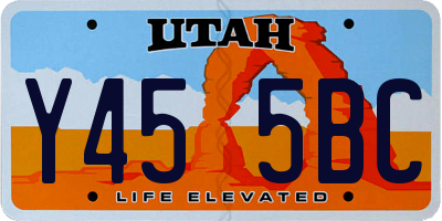 UT license plate Y455BC