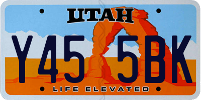 UT license plate Y455BK