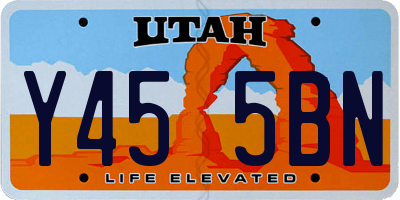 UT license plate Y455BN