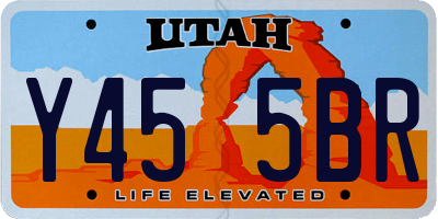 UT license plate Y455BR