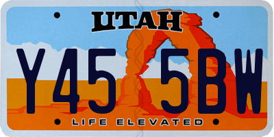 UT license plate Y455BW