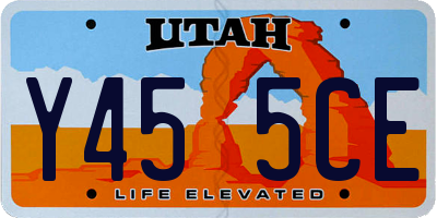 UT license plate Y455CE
