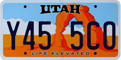 UT license plate Y455CO