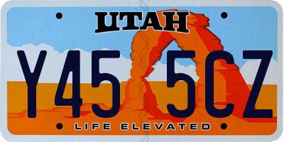 UT license plate Y455CZ
