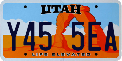 UT license plate Y455EA