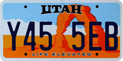 UT license plate Y455EB
