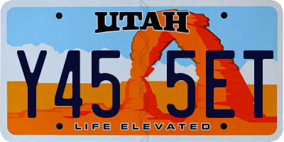 UT license plate Y455ET