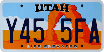 UT license plate Y455FA