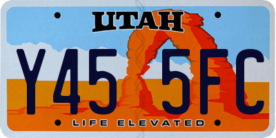 UT license plate Y455FC