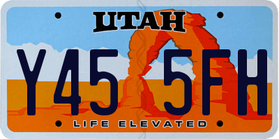 UT license plate Y455FH
