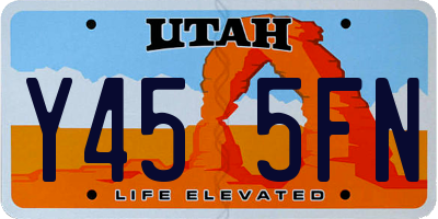 UT license plate Y455FN