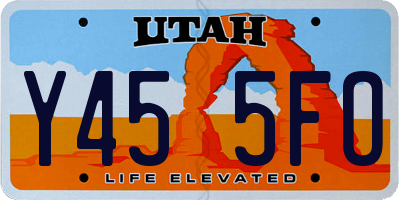 UT license plate Y455FO