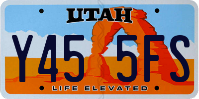 UT license plate Y455FS