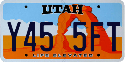 UT license plate Y455FT