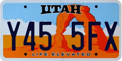 UT license plate Y455FX