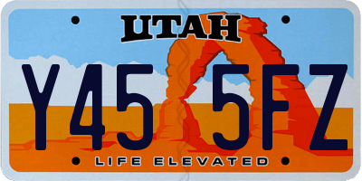 UT license plate Y455FZ