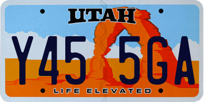 UT license plate Y455GA