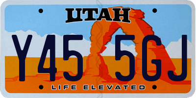 UT license plate Y455GJ