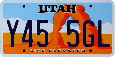 UT license plate Y455GL