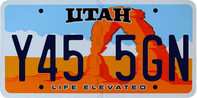UT license plate Y455GN