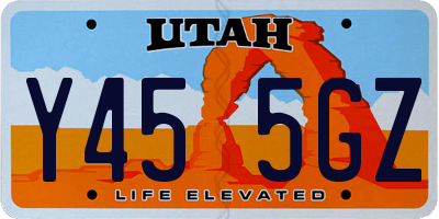 UT license plate Y455GZ