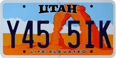 UT license plate Y455IK