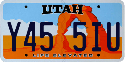UT license plate Y455IU