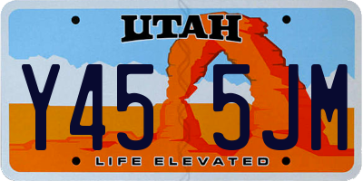 UT license plate Y455JM