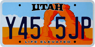 UT license plate Y455JP