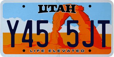 UT license plate Y455JT
