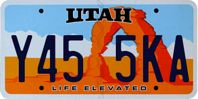 UT license plate Y455KA