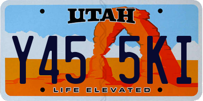 UT license plate Y455KI