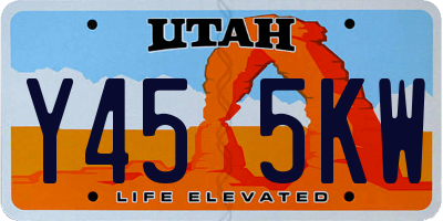 UT license plate Y455KW
