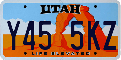 UT license plate Y455KZ