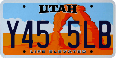 UT license plate Y455LB