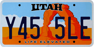UT license plate Y455LE