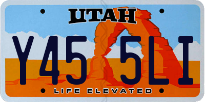 UT license plate Y455LI