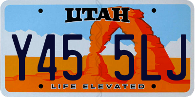 UT license plate Y455LJ